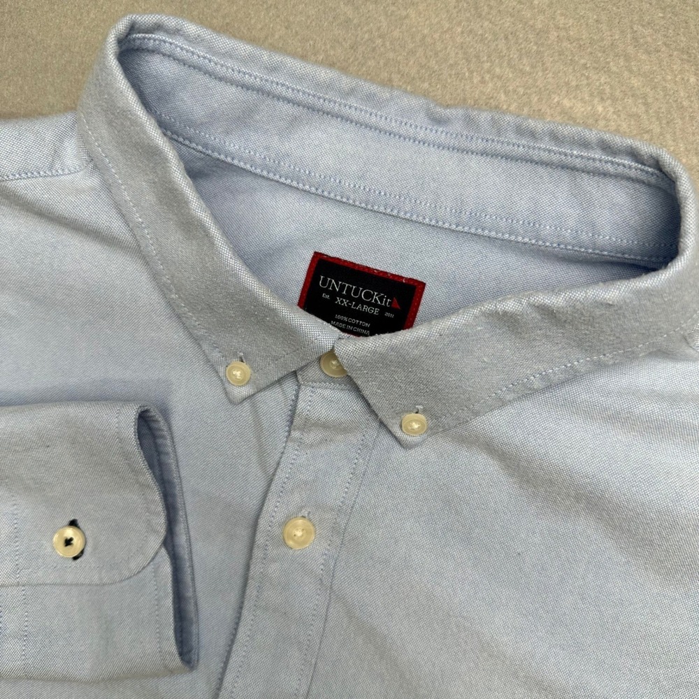 UNTUCKit Rioja Button Down Shirt Mens XX-Large Blue Regular Fit Cotton 35163